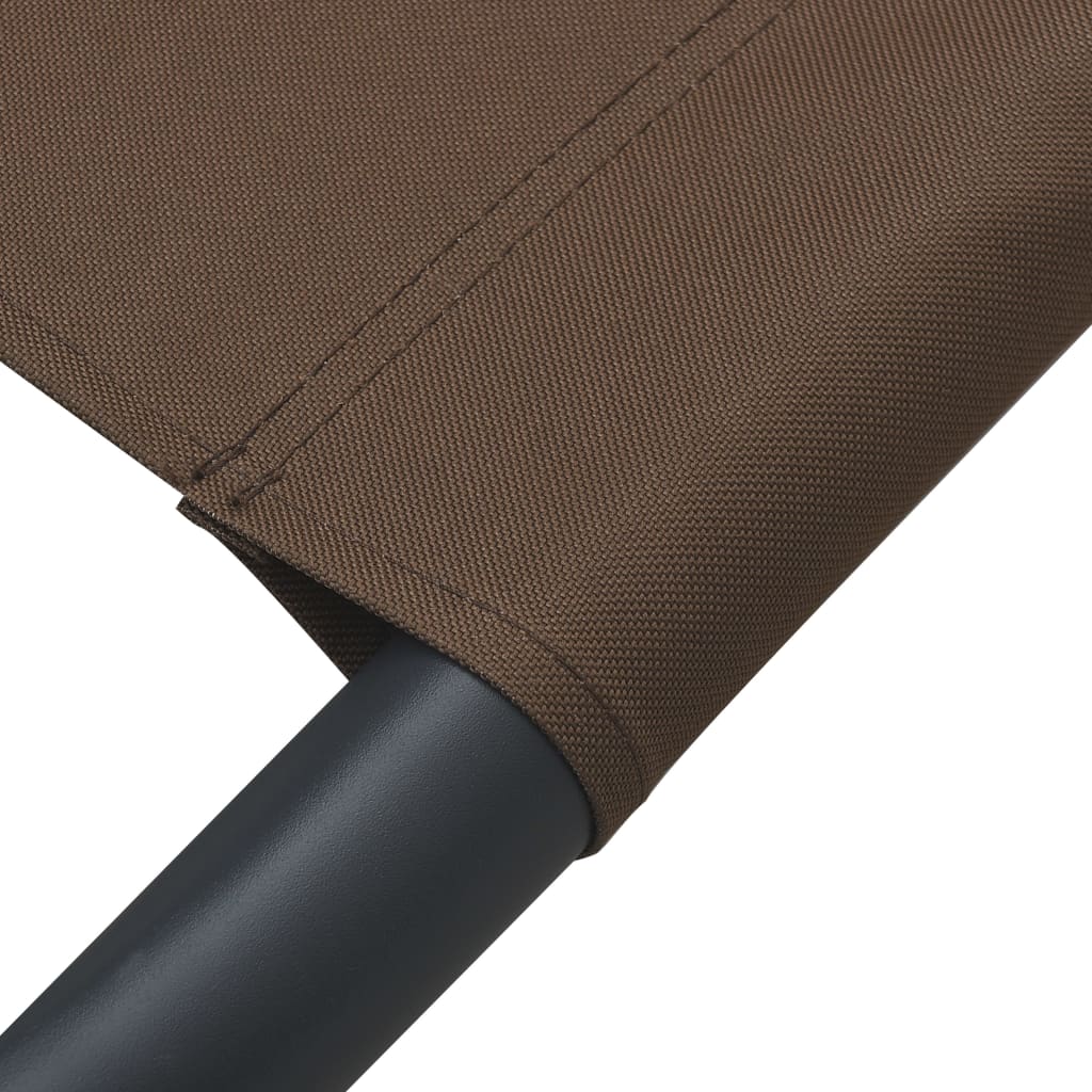 Zahradní lehátko textil hnědé