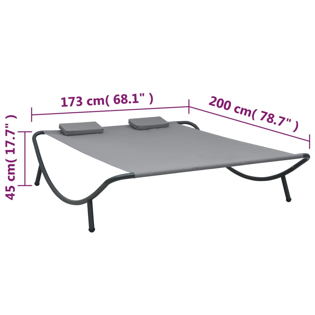 Zahradní lehátko textil antracitové