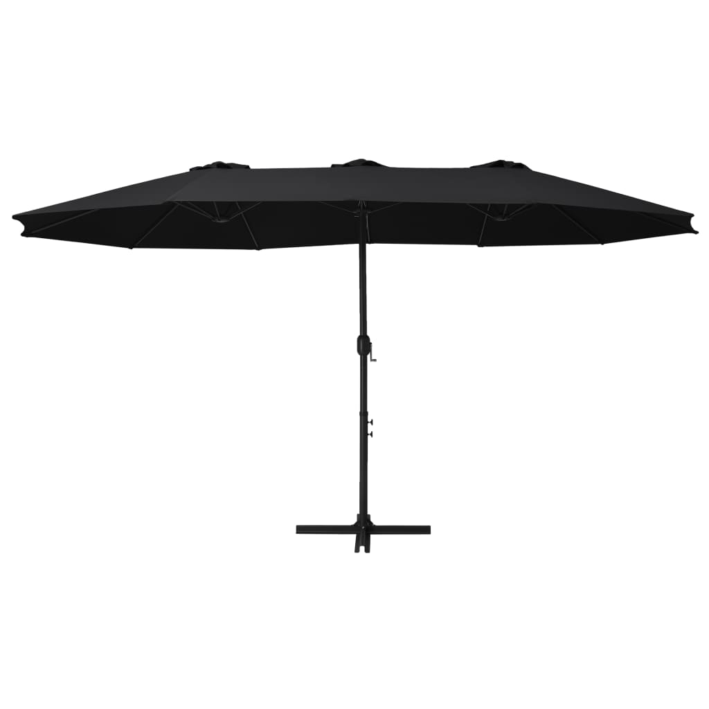 Zahradní slunečník s hliníkovou tyčí 460 x 270 cm černý