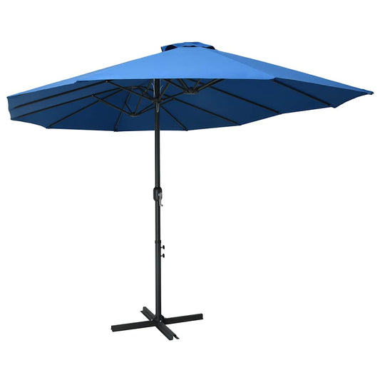 Zahradní slunečník s hliníkovou tyčí 460 x 270 cm modrý