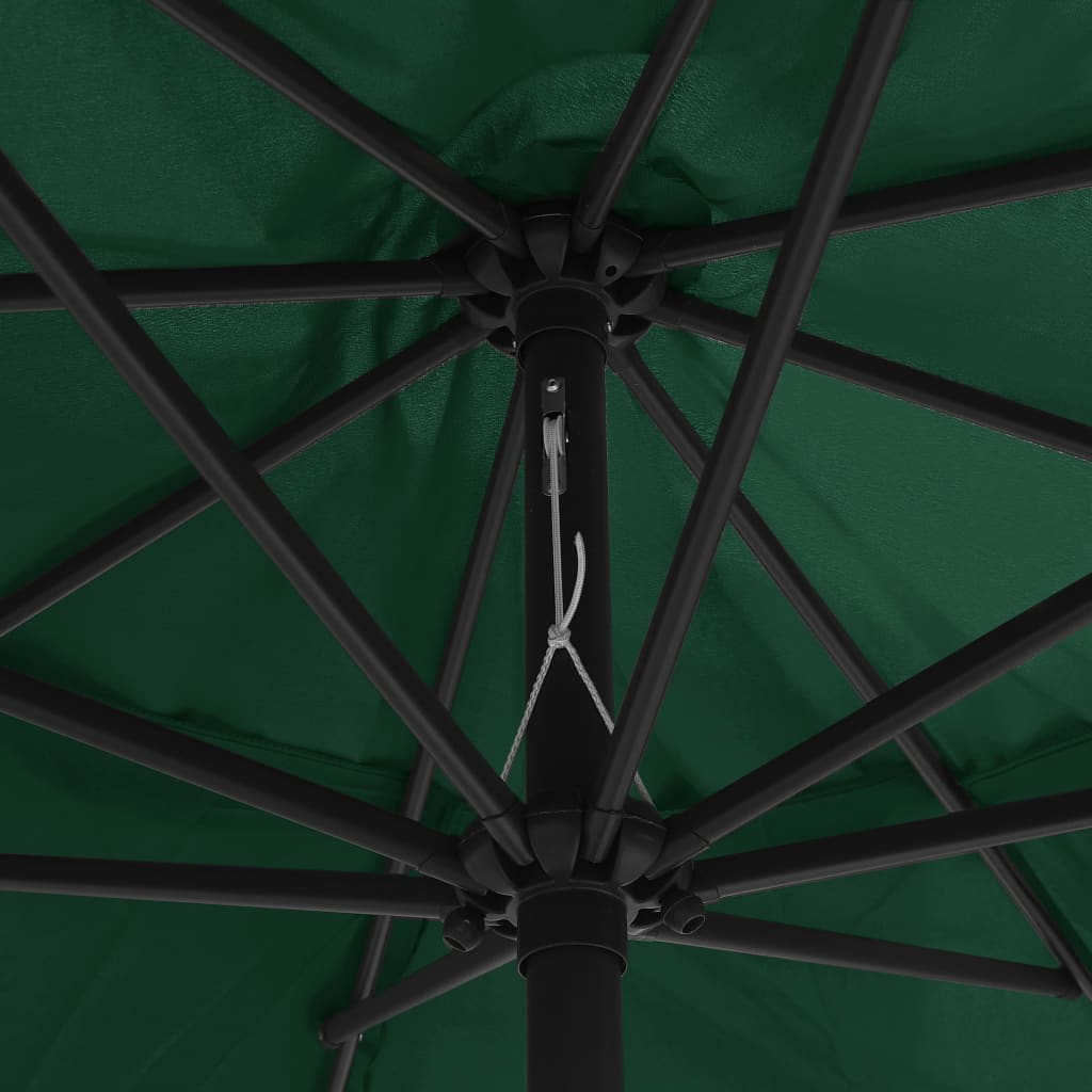 Zahradní slunečník s kovovou tyčí 390 cm zelený