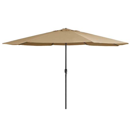 Zahradní slunečník s kovovou tyčí 390 cm taupe