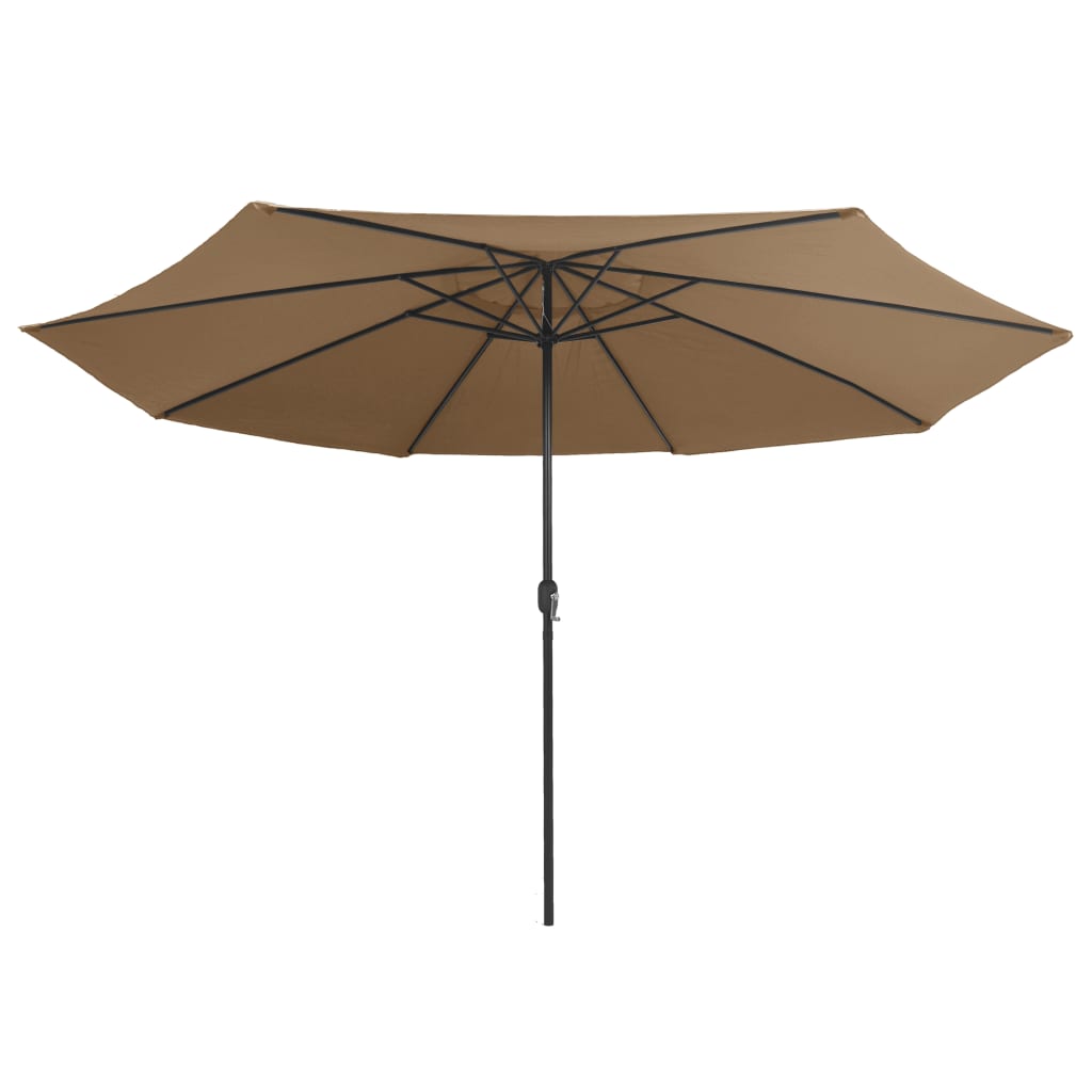 Zahradní slunečník s kovovou tyčí 390 cm taupe