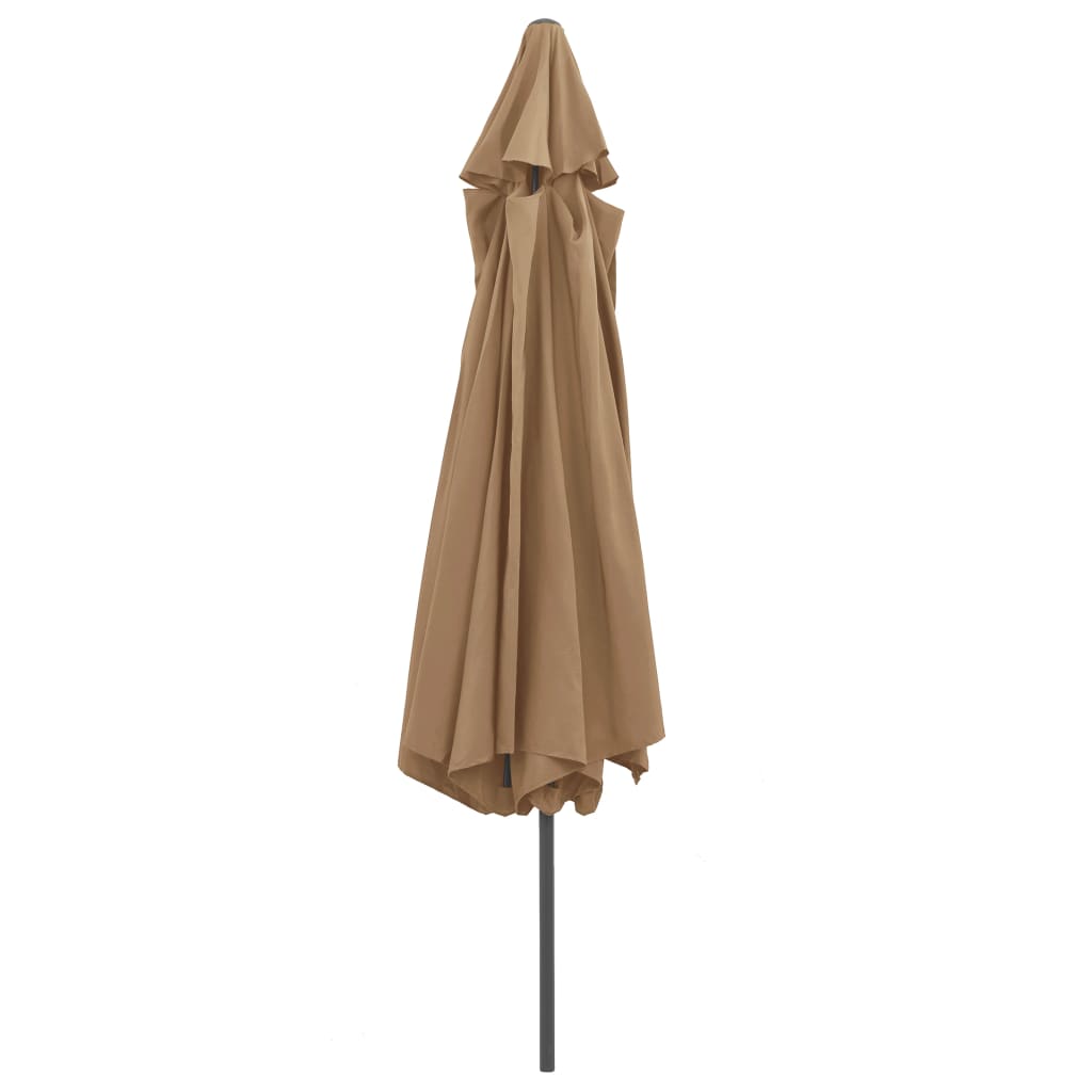 Zahradní slunečník s kovovou tyčí 390 cm taupe