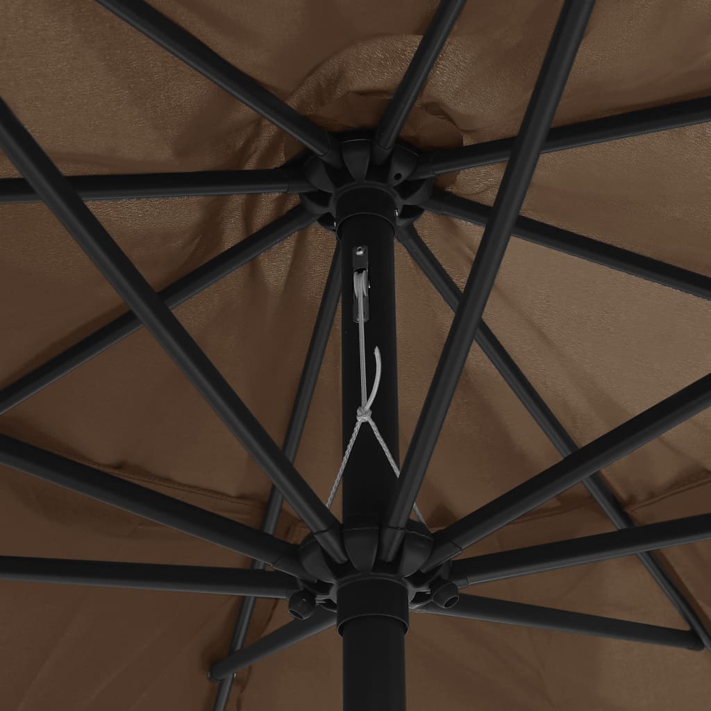 Zahradní slunečník s kovovou tyčí 390 cm taupe
