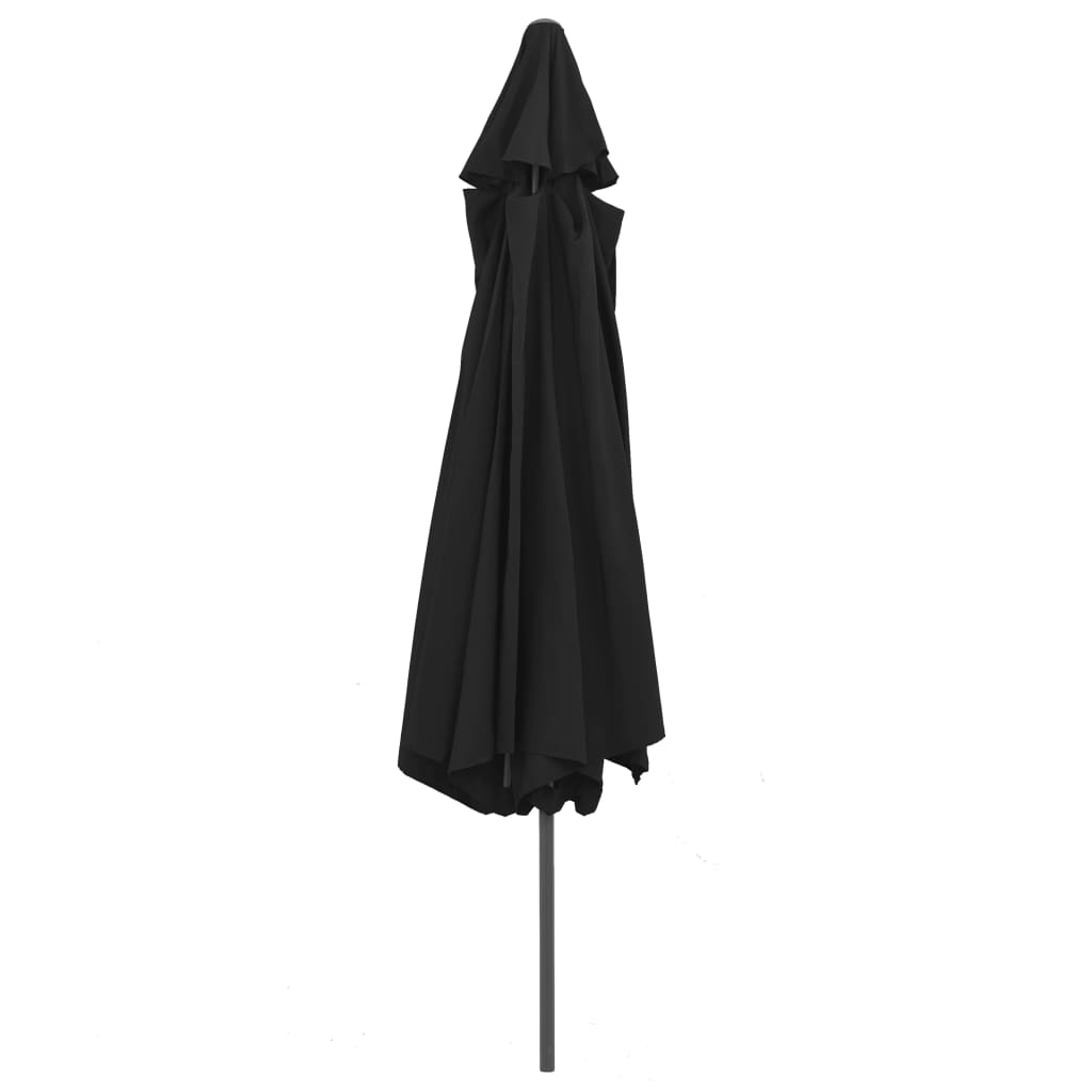 Zahradní slunečník s kovovou tyčí 390 cm černý