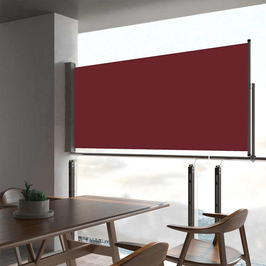 Zatahovací boční markýza / zástěna na terasu 60x300 cm červená