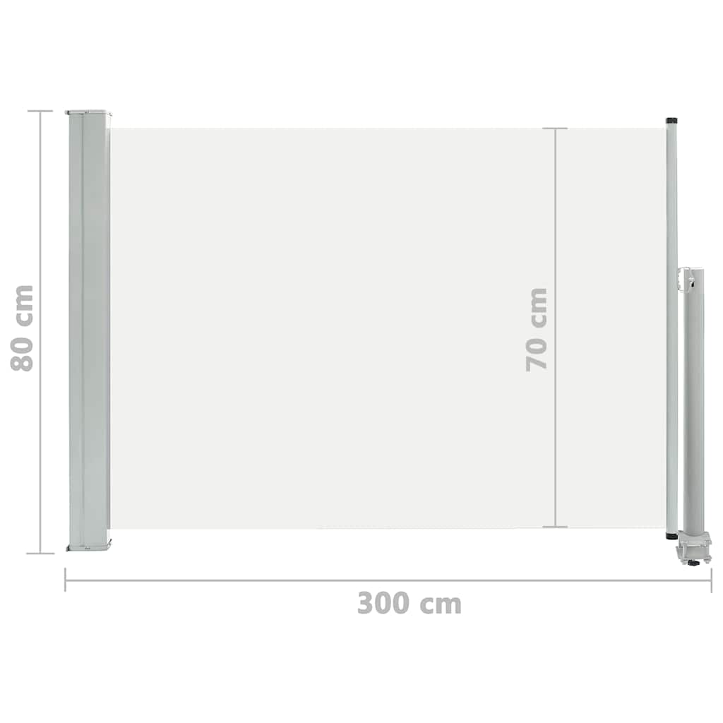 Zatahovací boční markýza / zástěna na terasu 80x300 cm krémová