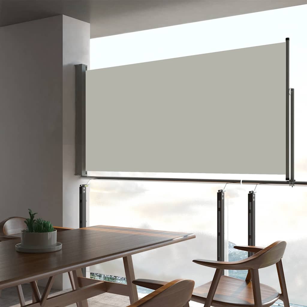 Zatahovací boční markýza / zástěna na terasu 80x300 cm krémová