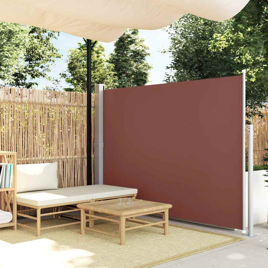Zatahovací boční markýza/zástěna na terasu 170 x 300 cm hnědá