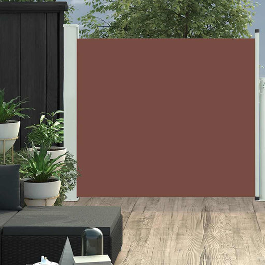 Zatahovací boční markýza / zástěna na terasu 100 x 300 cm hnědá