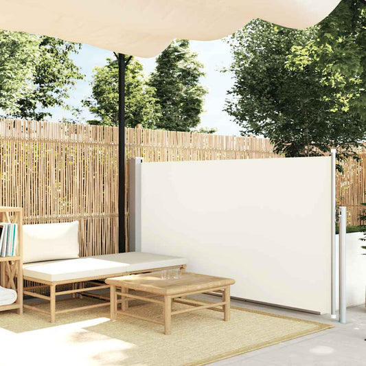 Zatahovací boční markýza/zástěna na terasu 120 x 500 cm krémová