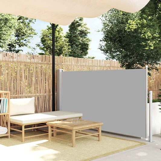 Zatahovací boční markýza/zástěna na terasu 120 x 500 cm šedá