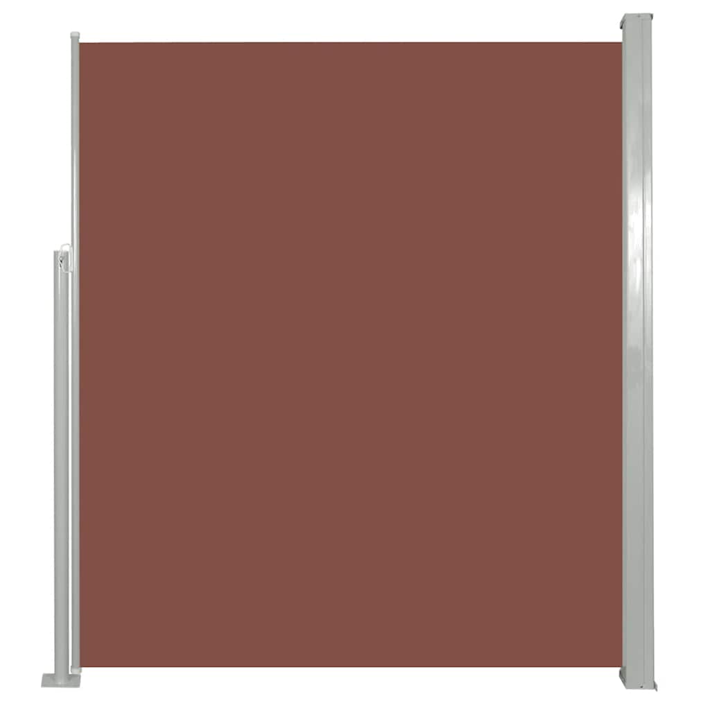 Zatahovací boční markýza/zástěna na terasu 120 x 500 cm hnědá