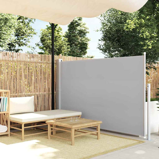 Zatahovací boční markýza/zástěna na terasu 140 x 500 cm šedá