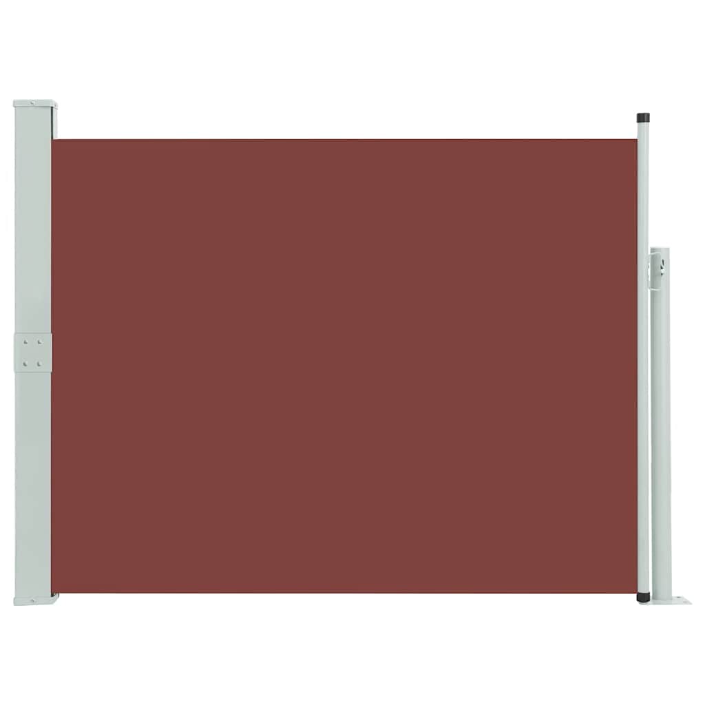 Zatahovací boční markýza/zástěna na terasu 140 x 500 cm hnědá