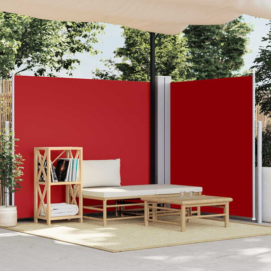 Zatahovací boční markýza / zástěna 170 x 600 cm červená