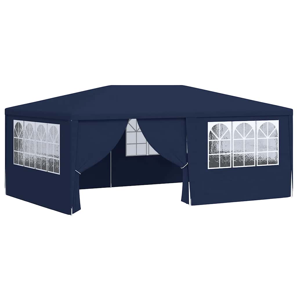 Profesionální party stan s bočnicemi 4 x 6 m modrý 90 g/m²