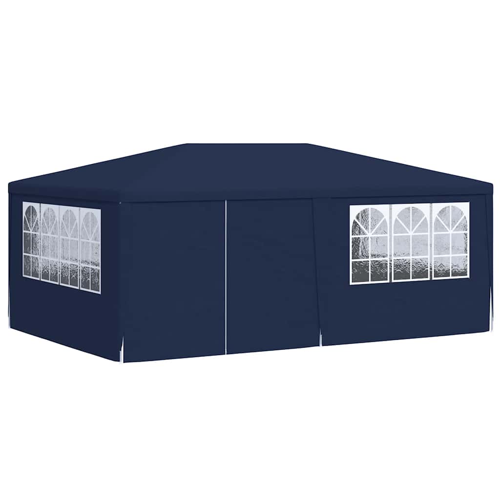 Profesionální party stan s bočnicemi 4 x 6 m modrý 90 g/m²