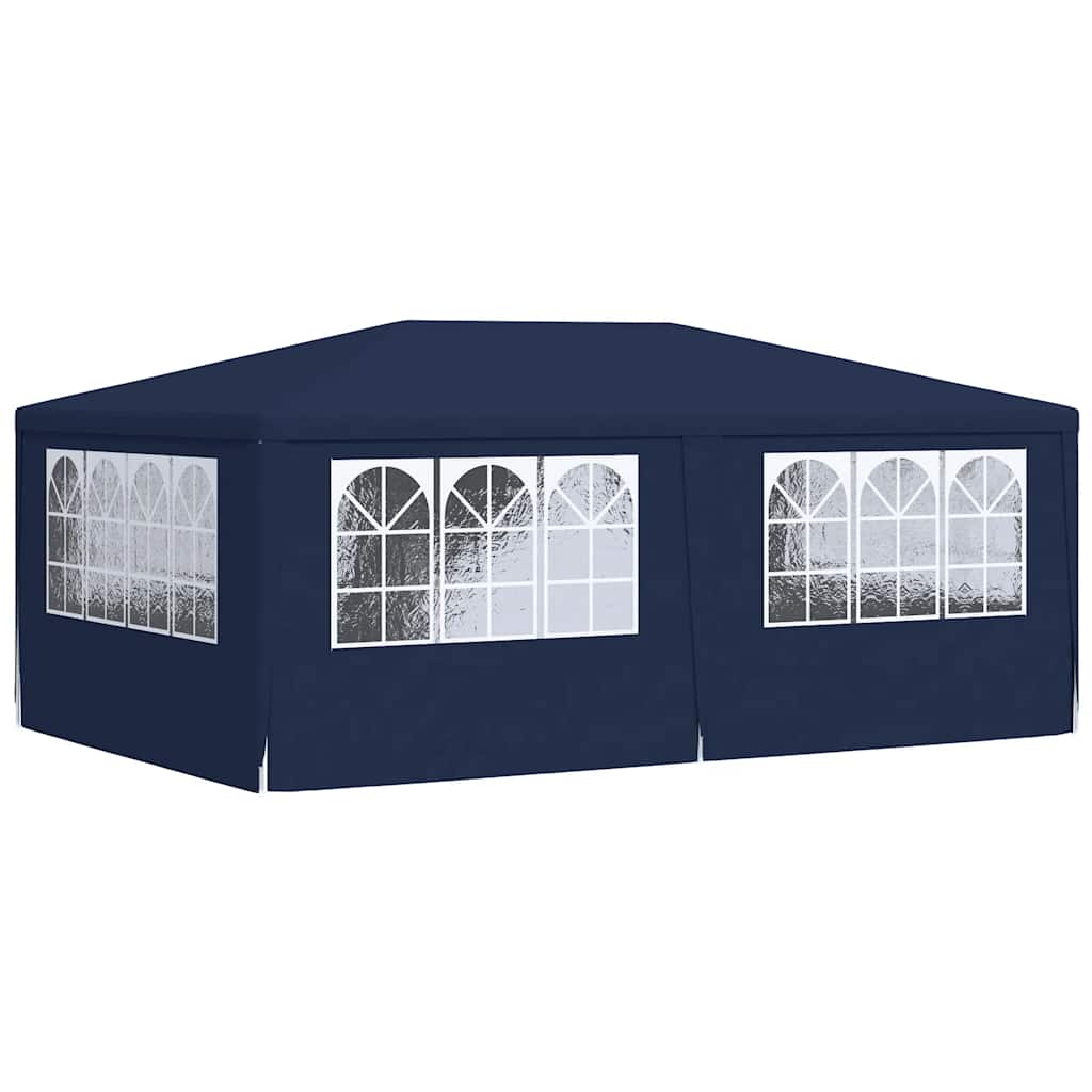 Profesionální party stan s bočnicemi 4 x 6 m modrý 90 g/m²