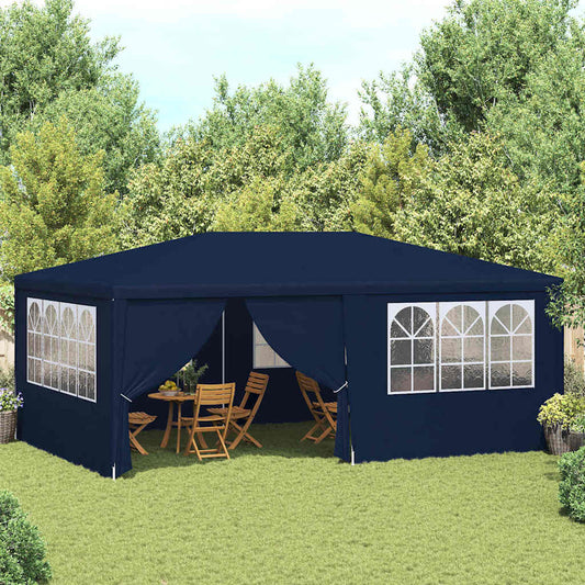 Profesionální party stan s bočnicemi 4 x 6 m modrý 90 g/m²