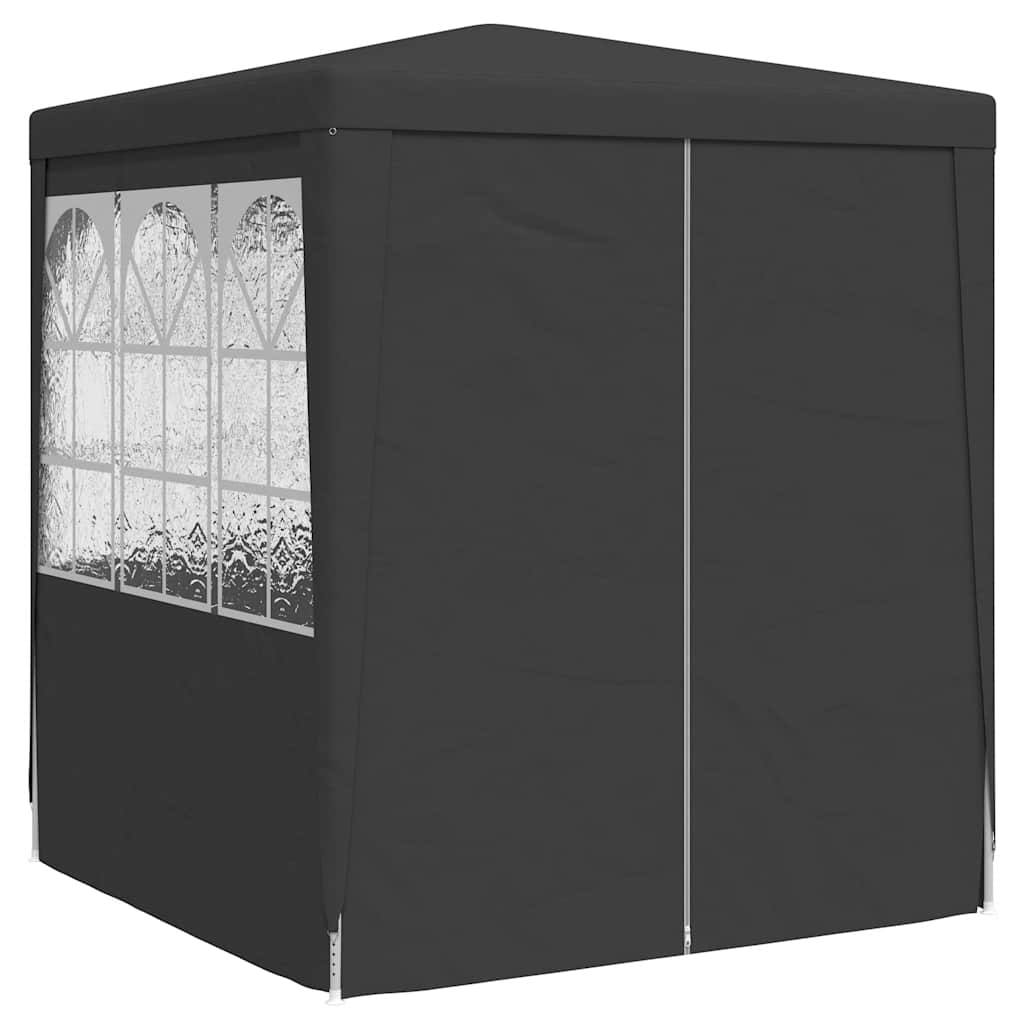 Profesionální party stan s bočnicemi 2x2 m antracitový 90 g/m²
