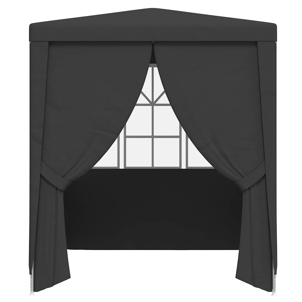 Profesionální party stan s bočnicemi 2x2 m antracitový 90 g/m²