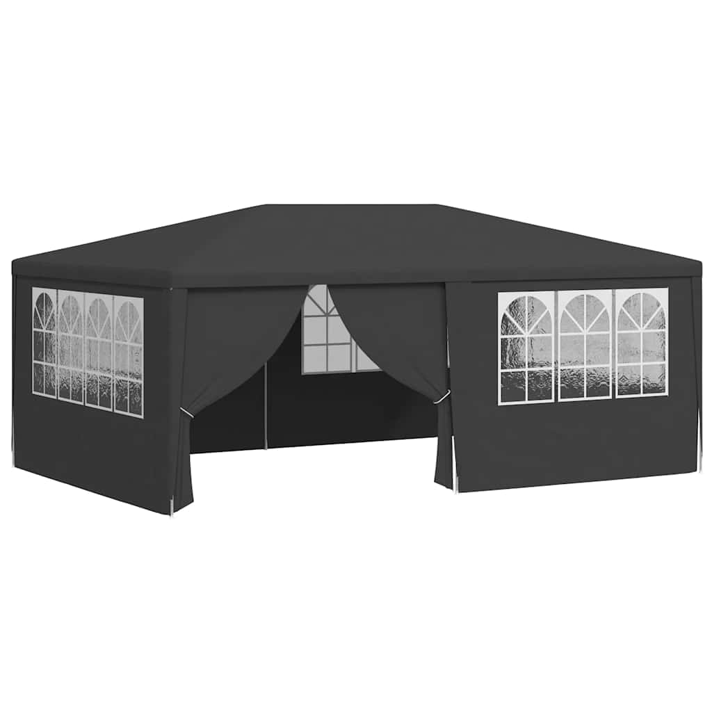Profesionální party stan s bočnicemi 4x6 m antracitový 90 g/m²