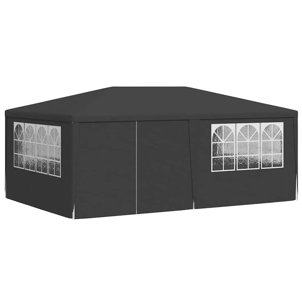 Profesionální party stan s bočnicemi 4x6 m antracitový 90 g/m²