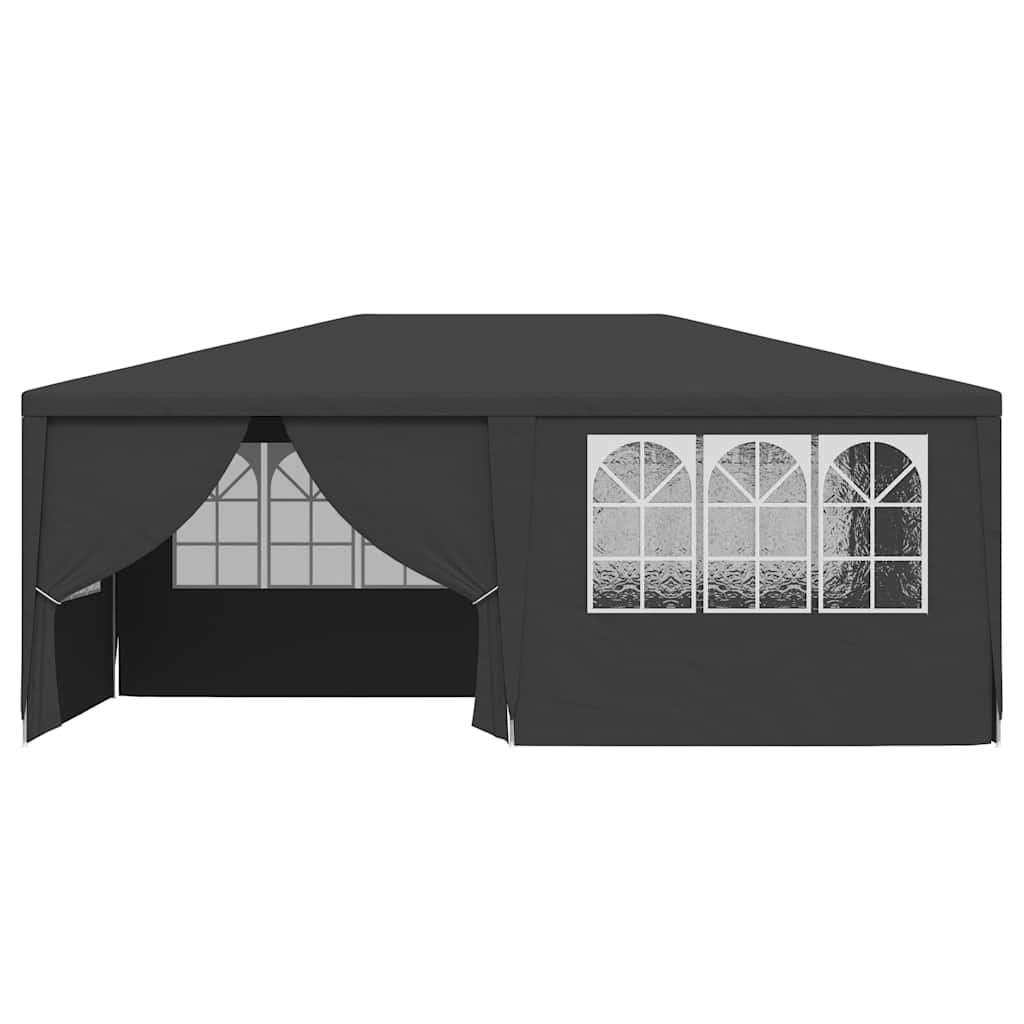 Profesionální party stan s bočnicemi 4x6 m antracitový 90 g/m²