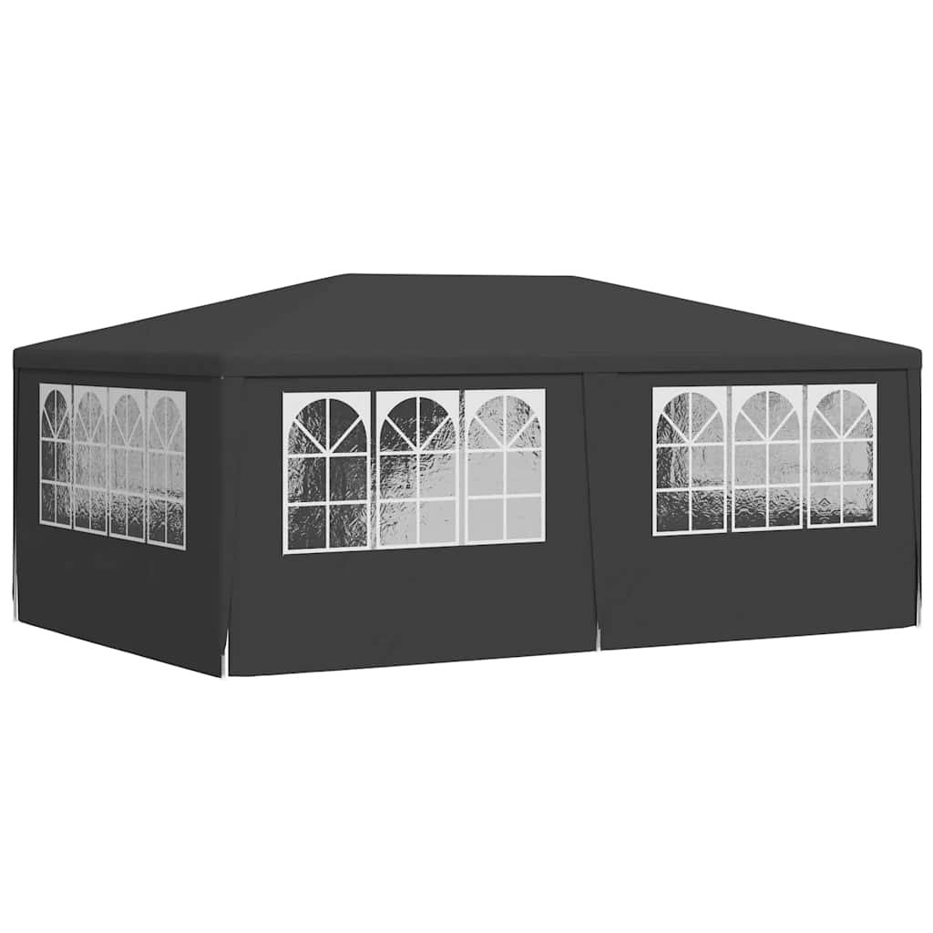 Profesionální party stan s bočnicemi 4x6 m antracitový 90 g/m²