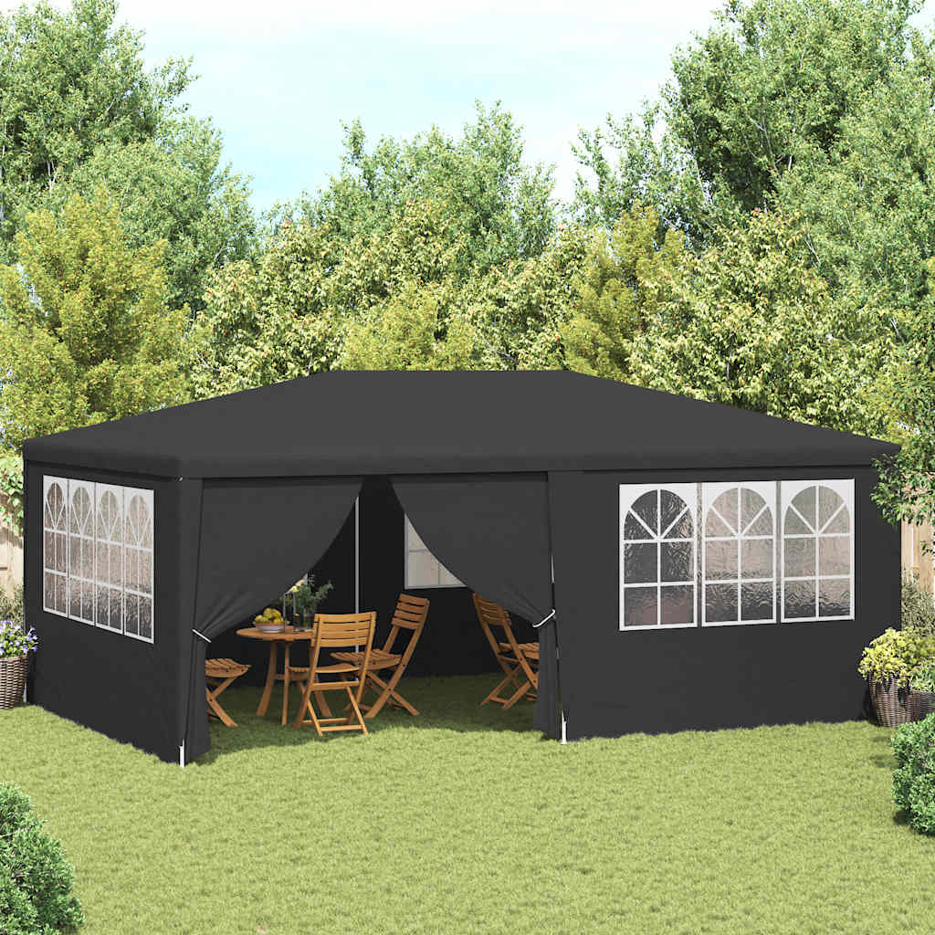 Profesionální party stan s bočnicemi 4x6 m antracitový 90 g/m²