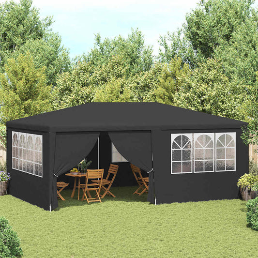 Profesionální party stan s bočnicemi 4x6 m antracitový 90 g/m²