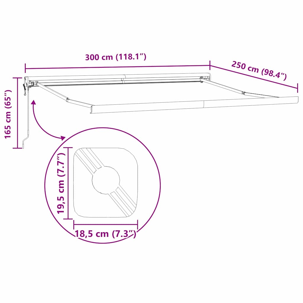 Markýza Antracit 3 x 2,5 m kov