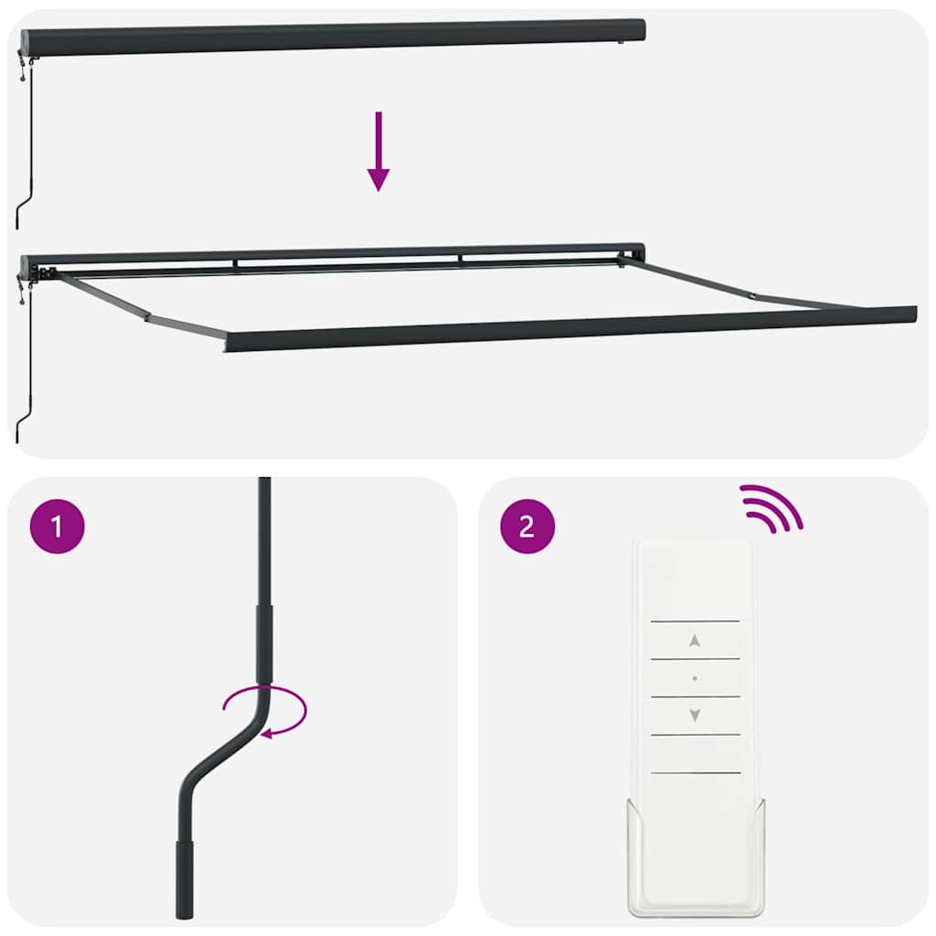 Markýza Antracit 4,5 × 3 m kov