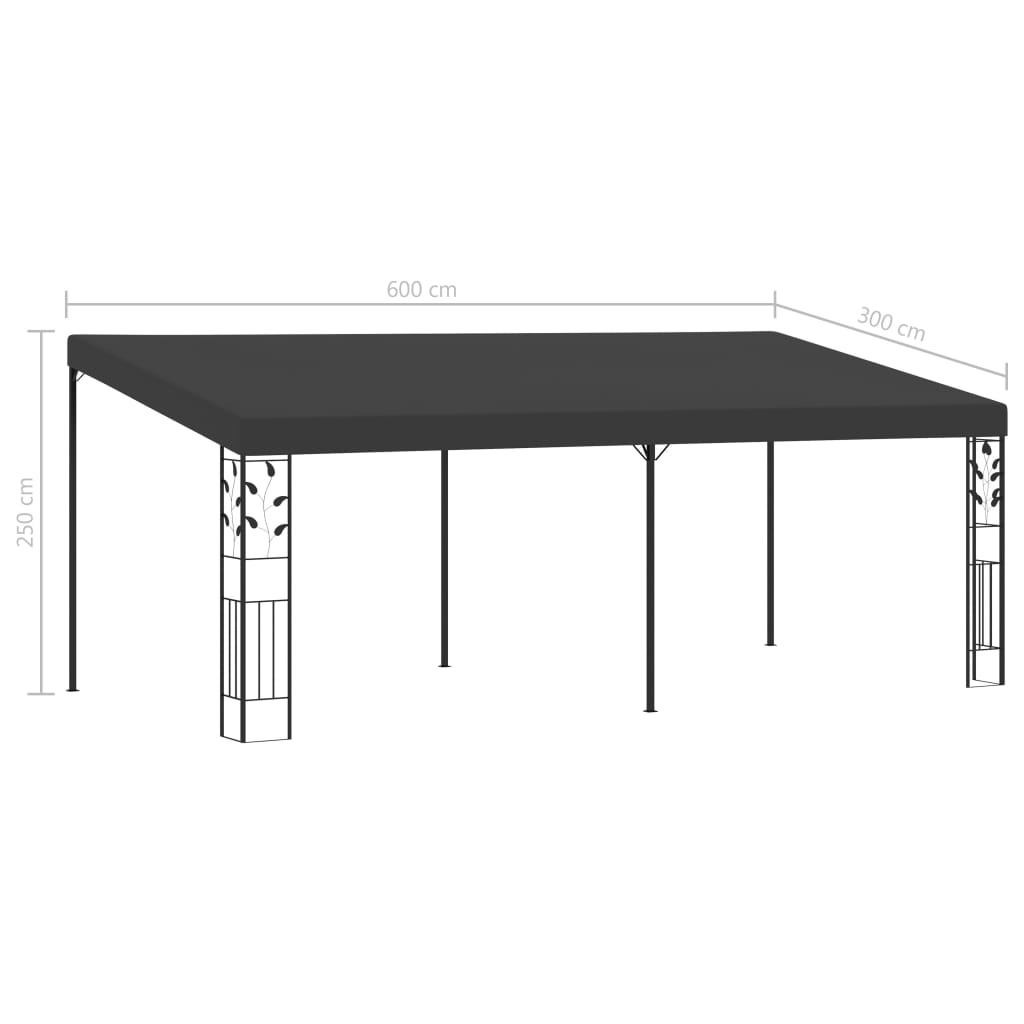 Altán ke zdi 6 x 3 x 2,5 m antracitový