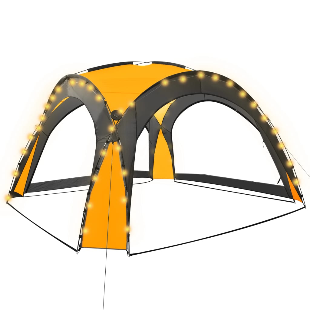 Party stan s LED světly 4 boční stěny 3,6 x 3,6 x 2,3 m žlutý