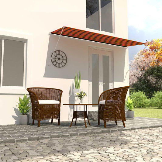 Zatahovací markýza 350 x 150 cm oranžovo-hnědá