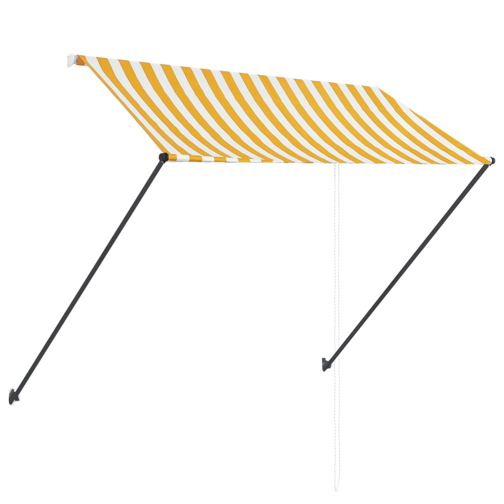 Zatahovací markýza s LED světlem 250 x 150 cm žlutobílá