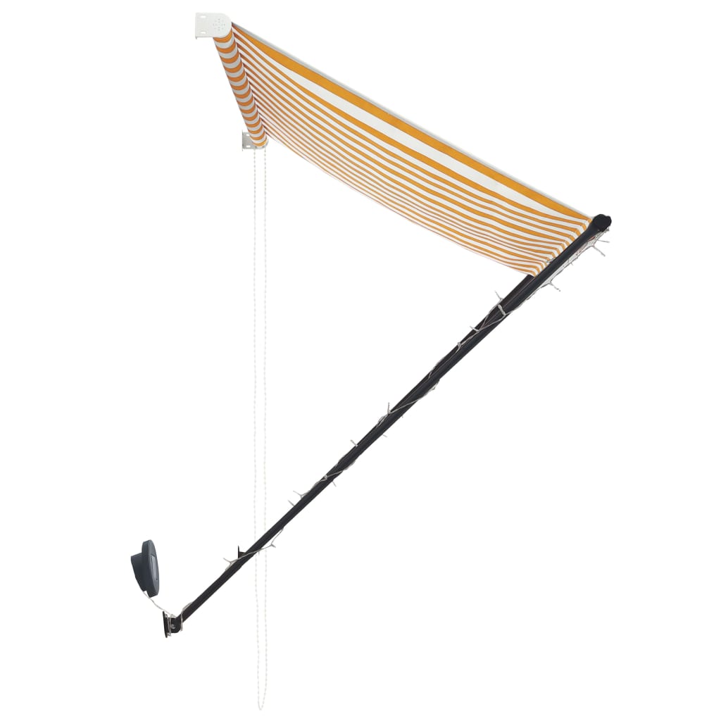 Zatahovací markýza s LED světlem 250 x 150 cm žlutobílá