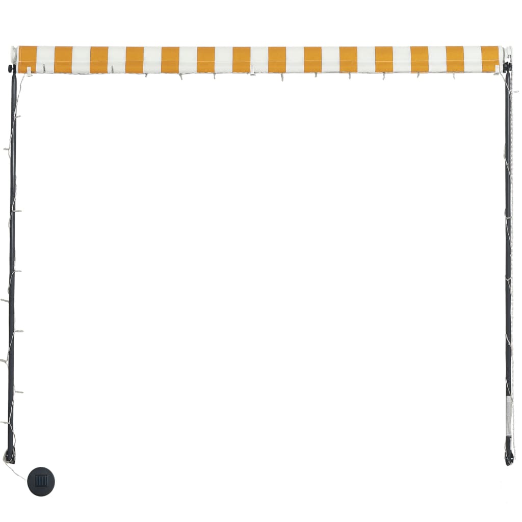 Zatahovací markýza s LED světlem 250 x 150 cm žlutobílá