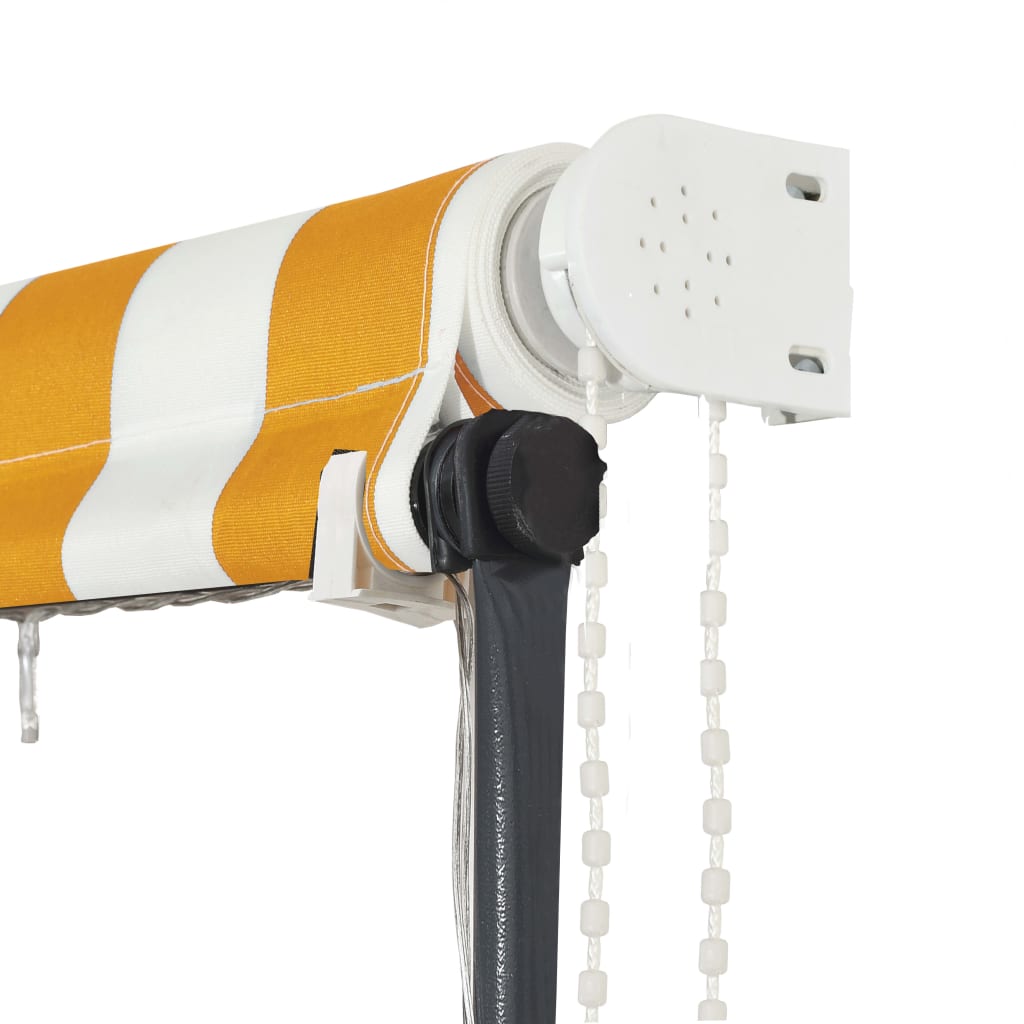 Zatahovací markýza s LED světlem 250 x 150 cm žlutobílá