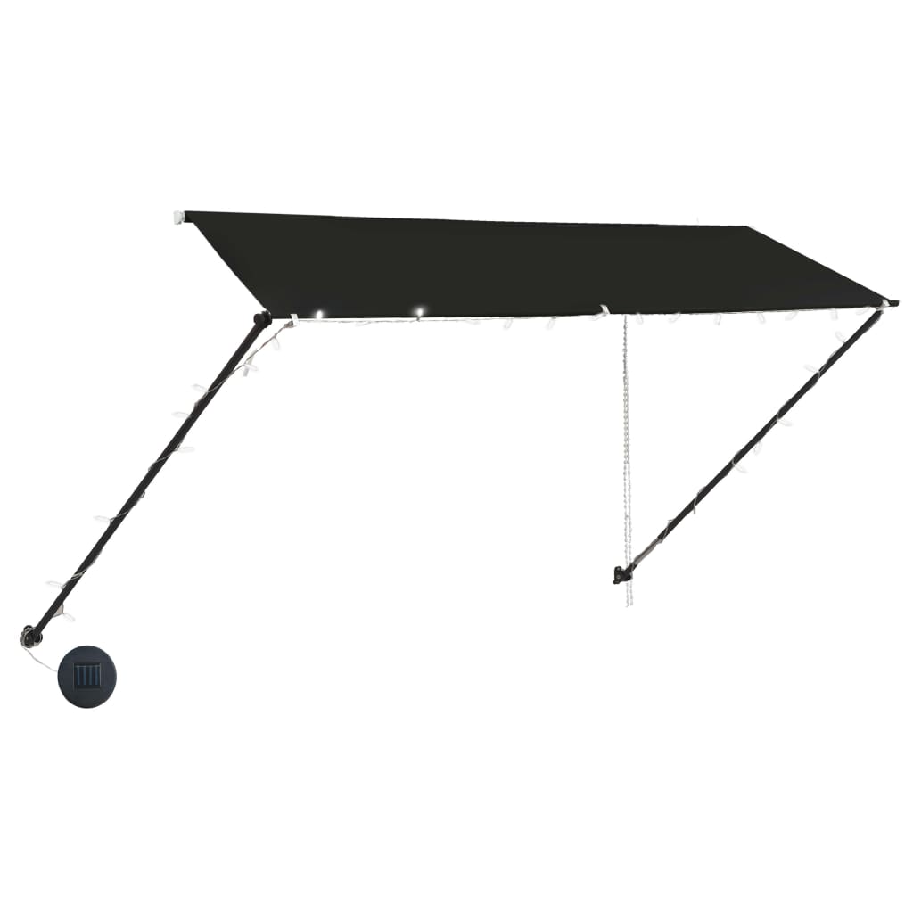 Zatahovací markýza s LED světlem 300 x 150 cm antracitová