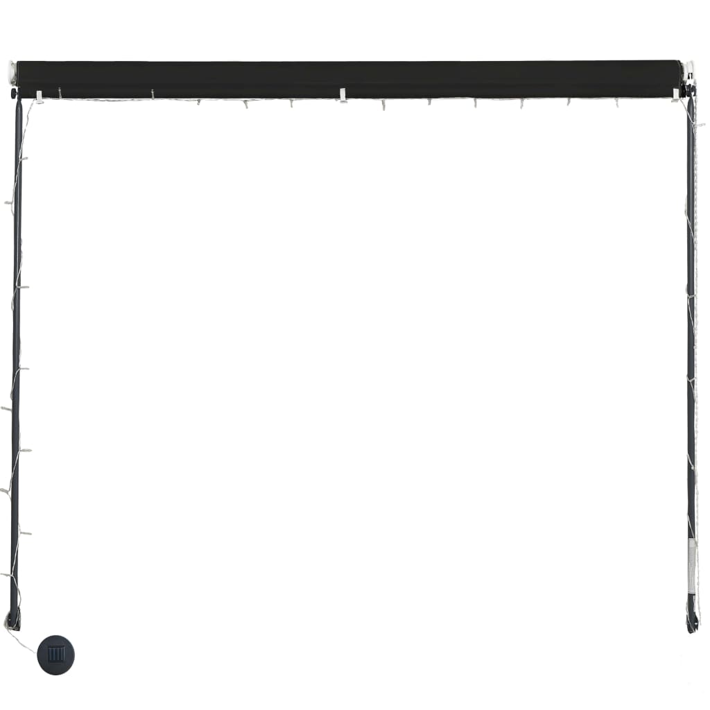 Zatahovací markýza s LED světlem 300 x 150 cm antracitová