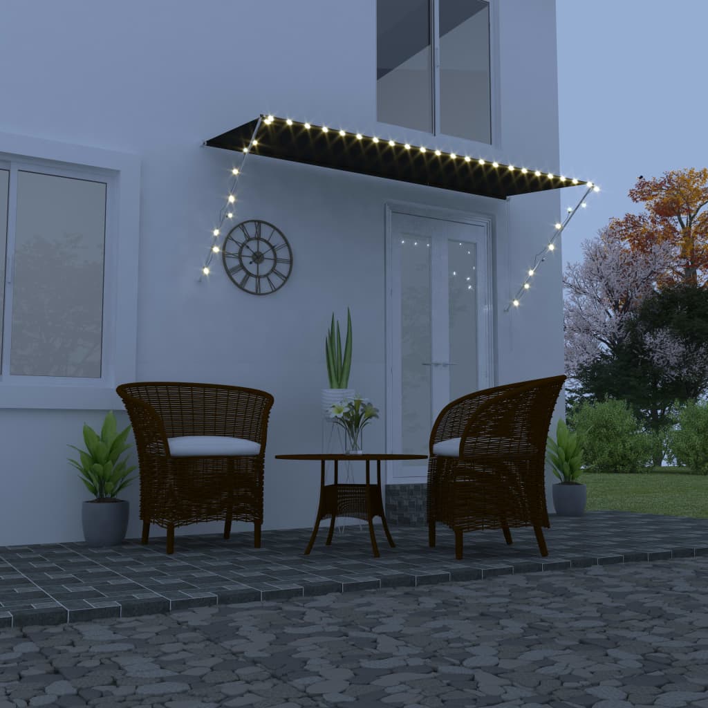 Zatahovací markýza s LED světlem 300 x 150 cm antracitová