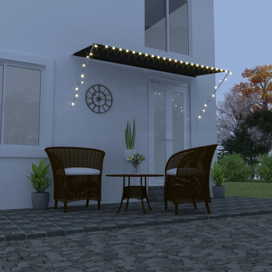 Zatahovací markýza s LED světlem 350 x 150 cm antracitová