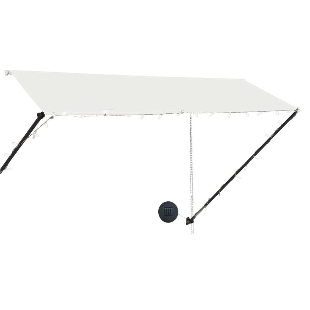 Zatahovací markýza s LED světlem 300 x 150 cm krémová
