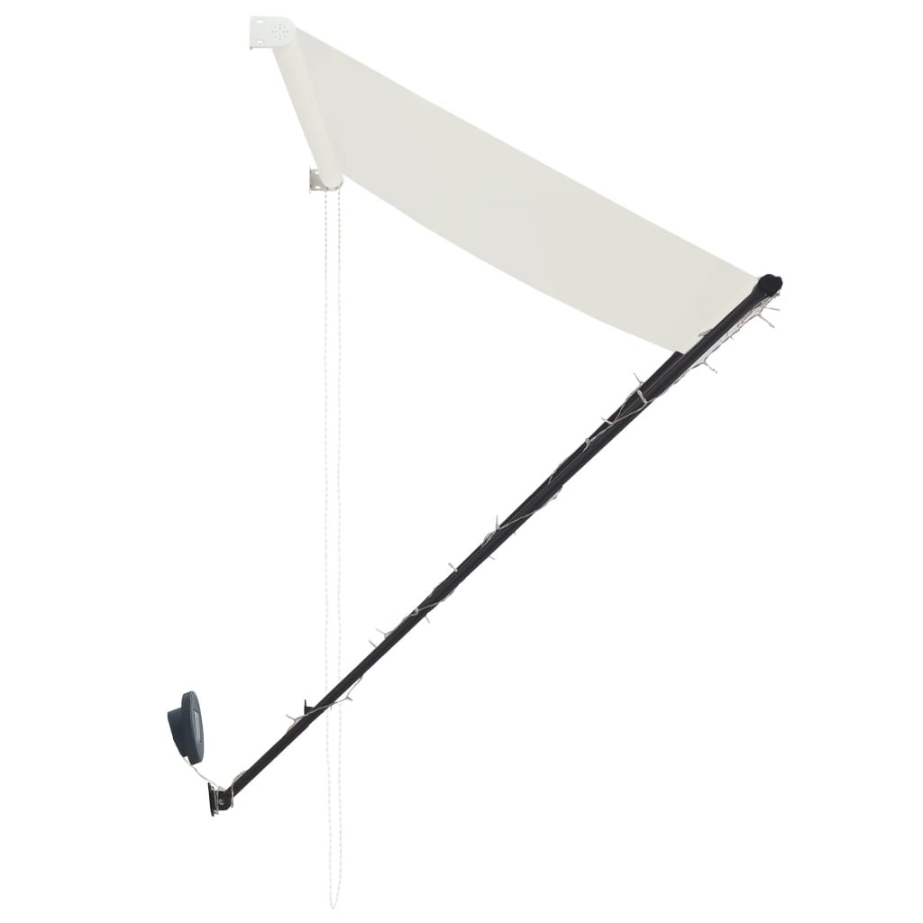 Zatahovací markýza s LED světlem 300 x 150 cm krémová