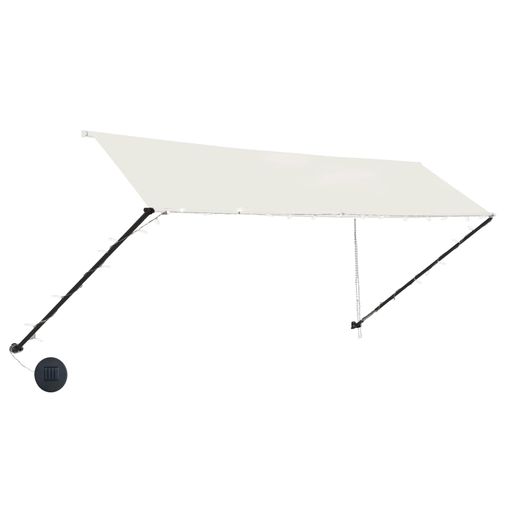 Zatahovací markýza s LED světlem 350 x 150 cm krémová