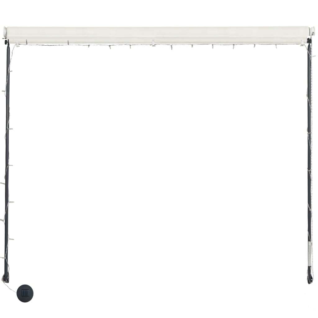 Zatahovací markýza s LED světlem 350 x 150 cm krémová